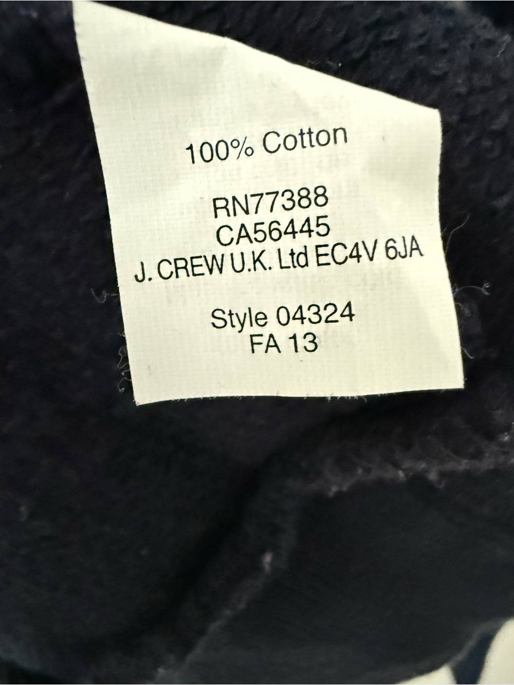 J.Crew Horse Print Sweatshirt size Medium Navy - Picture 4 of 6